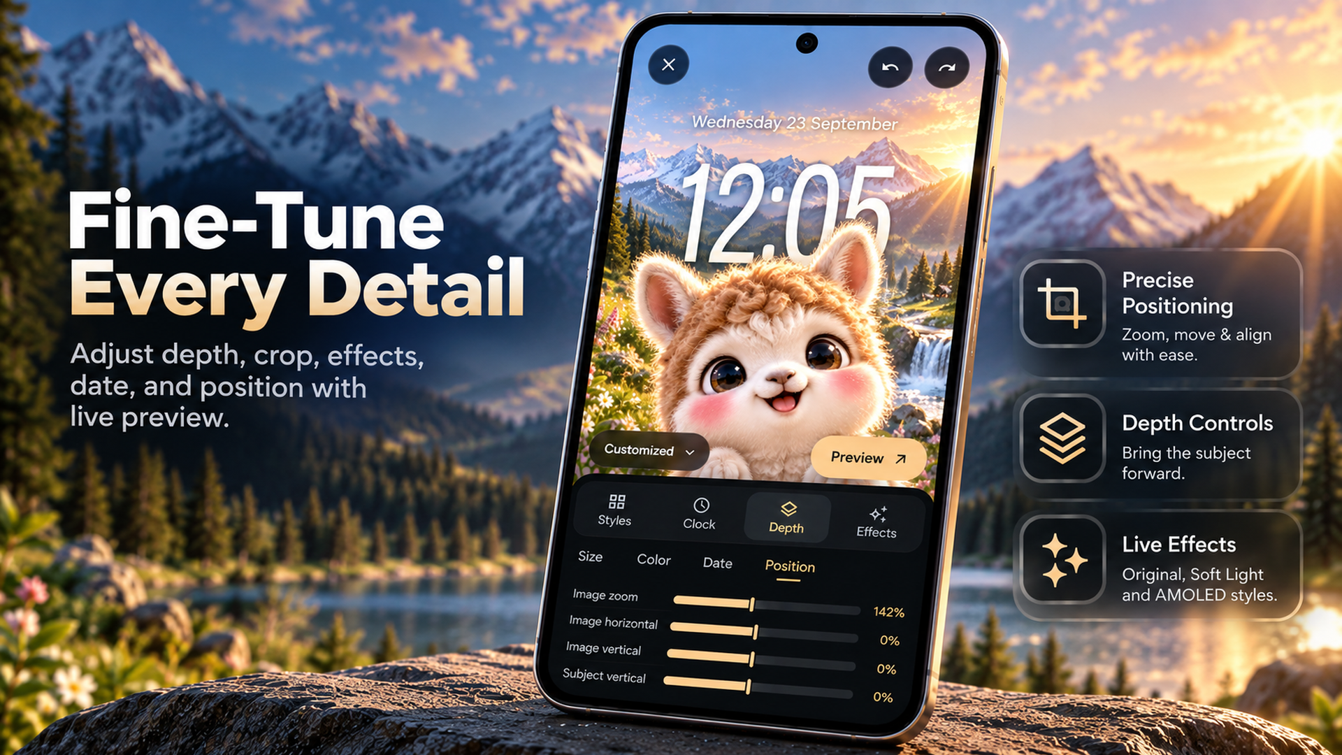 Fine tune wallpaper details and depth controls